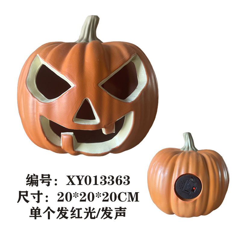 Cubo de calabaza para Halloween para niños, con sonido y luz, para regalo, al por mayor
