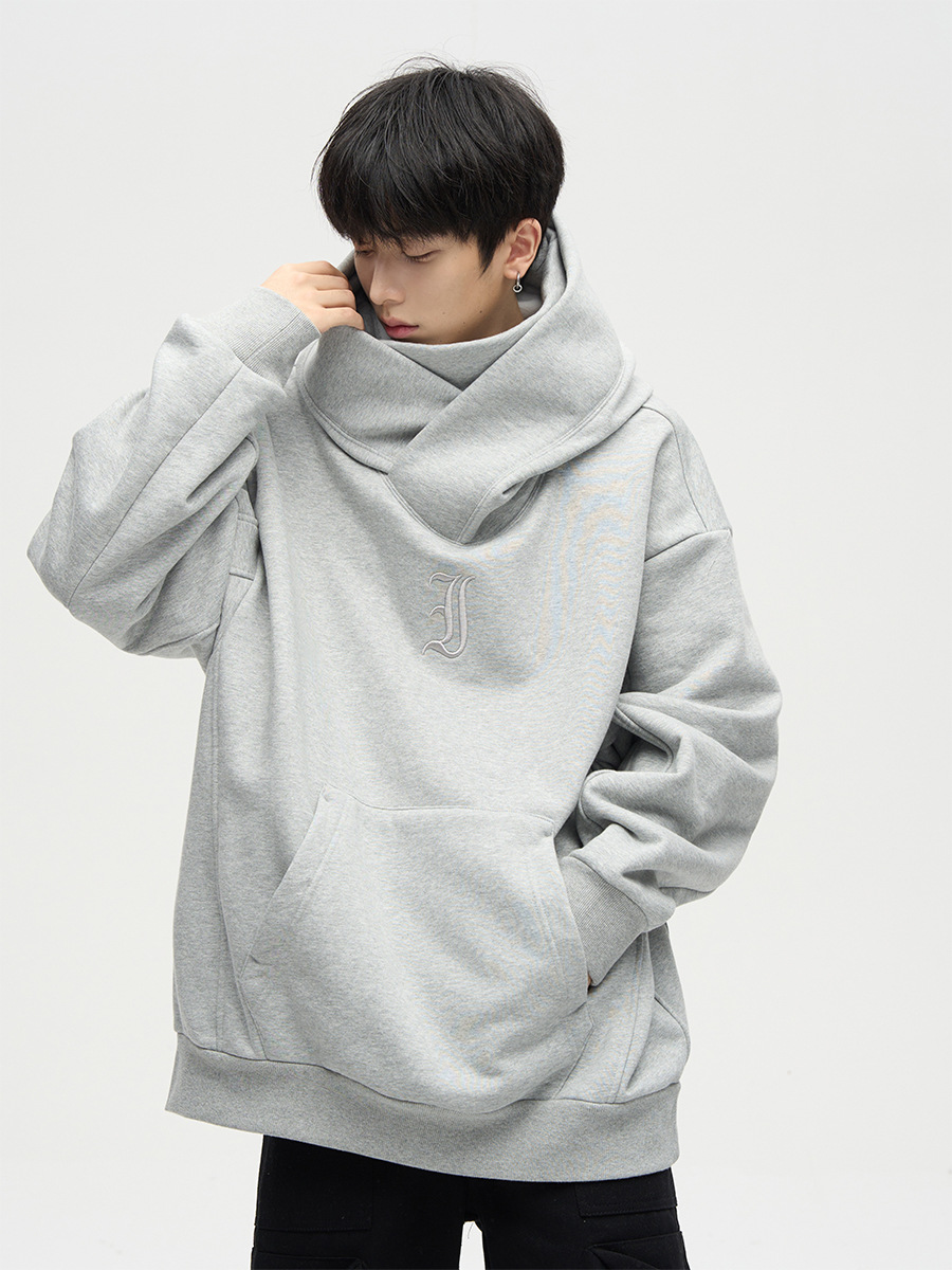 Ruan guapo pareja funcional chaqueta deportiva casual ins moda Suéter de cuello alto pesado de estilo americano para hombres con capucha de primavera y otoño sueltos