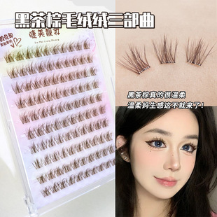 Black brown don't be too gentle ~ 5D glue-free false eyelashes lazy trilogy natural segmented single cluster novice woman