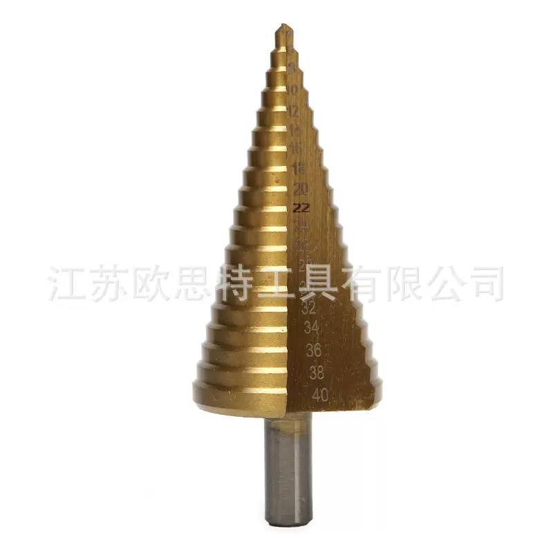 跨境4-40三角柄直槽宝塔钻 镀钛阶梯钻手电钻打孔扩孔工具刃具