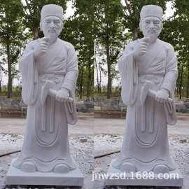 古代石刻人像雕塑报价 墓地武将石雕 汉白玉现代人物石像图片
