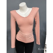 博主人手1件！性感深V领微透薄款长袖t恤打底衫上衣女韩国ins超火