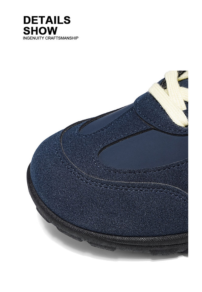 Giày sneaker nam cổ thấp nhẹ nhàng, mũi tròn, dây buộc phía trước, phong cách tối giản — KR 226m Trắng, KR226 xanh vàng chi tiết 6