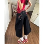夏季印花美式绘画七分裤