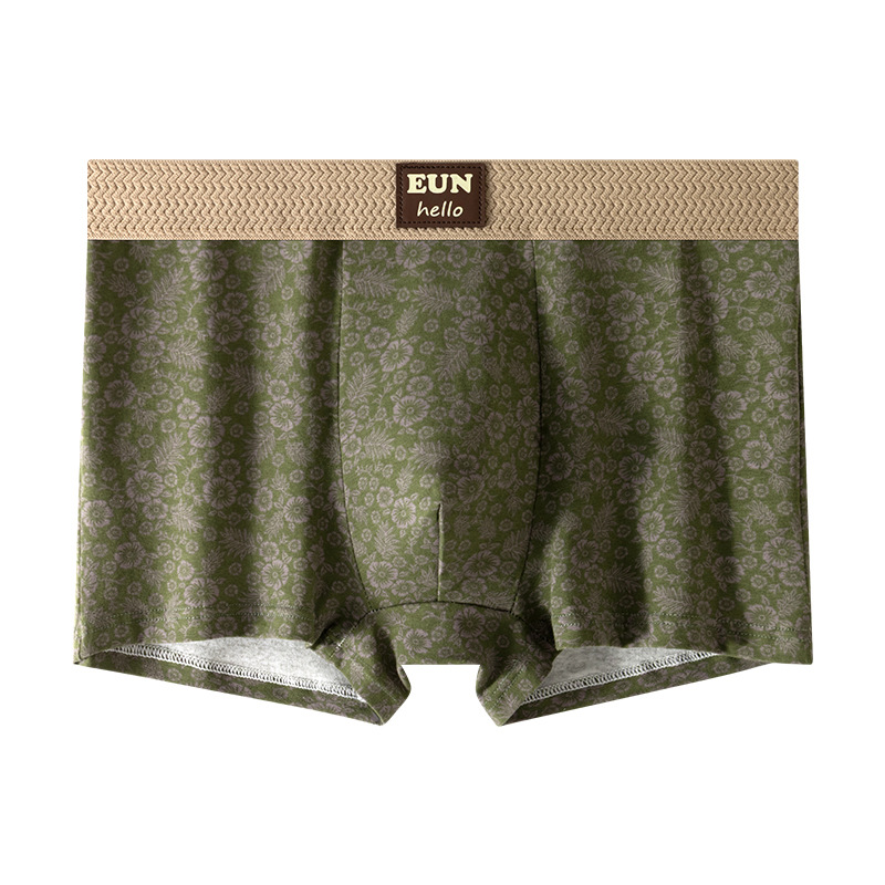 Fábrica directa de pantalones interiores de hombre algodón antibacteriano piel transpirable ángulo plano suelto impresión de tamaño grande para los niños cuadrantes