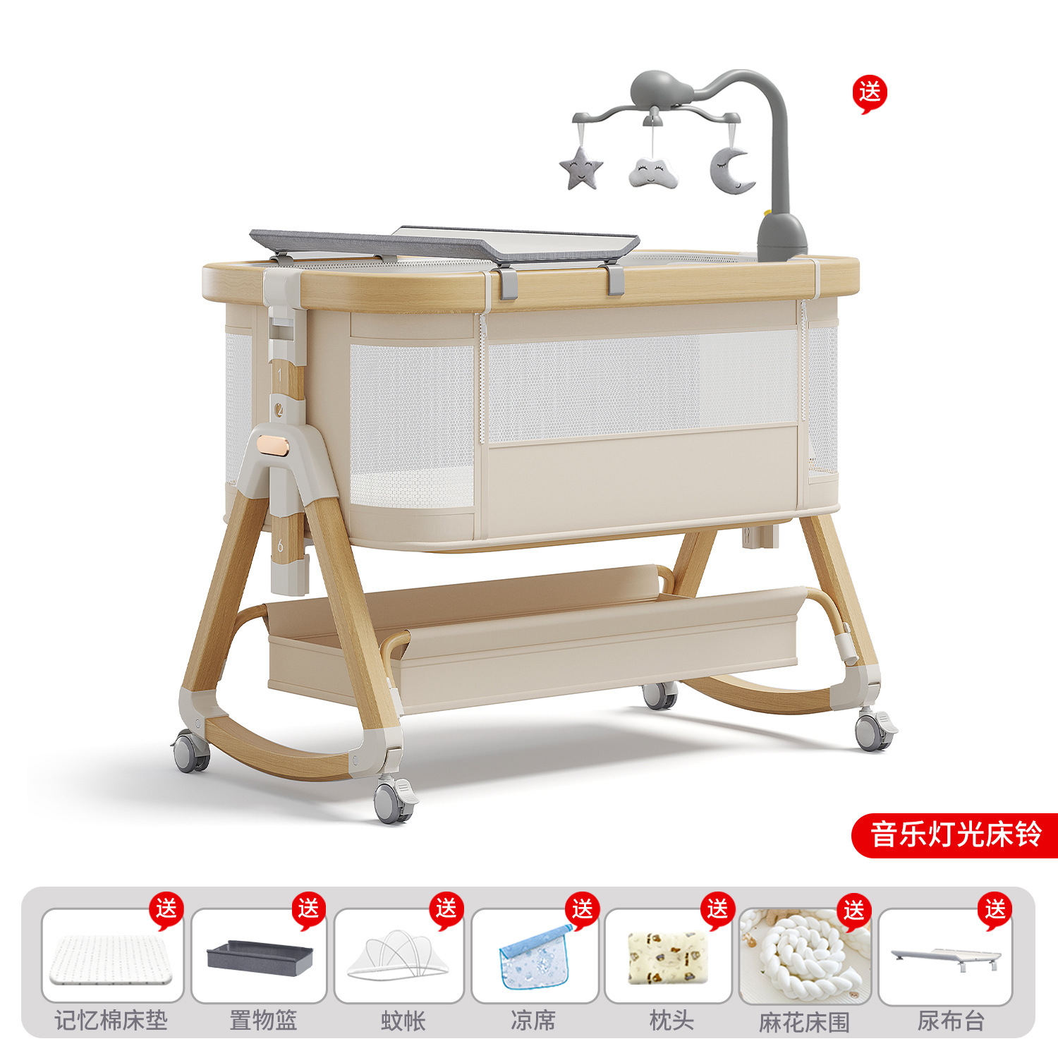 Cama de aleación de aluminio móvil portátil cuna cama plegable multifuncional bb cama recién nacida cama de empalme