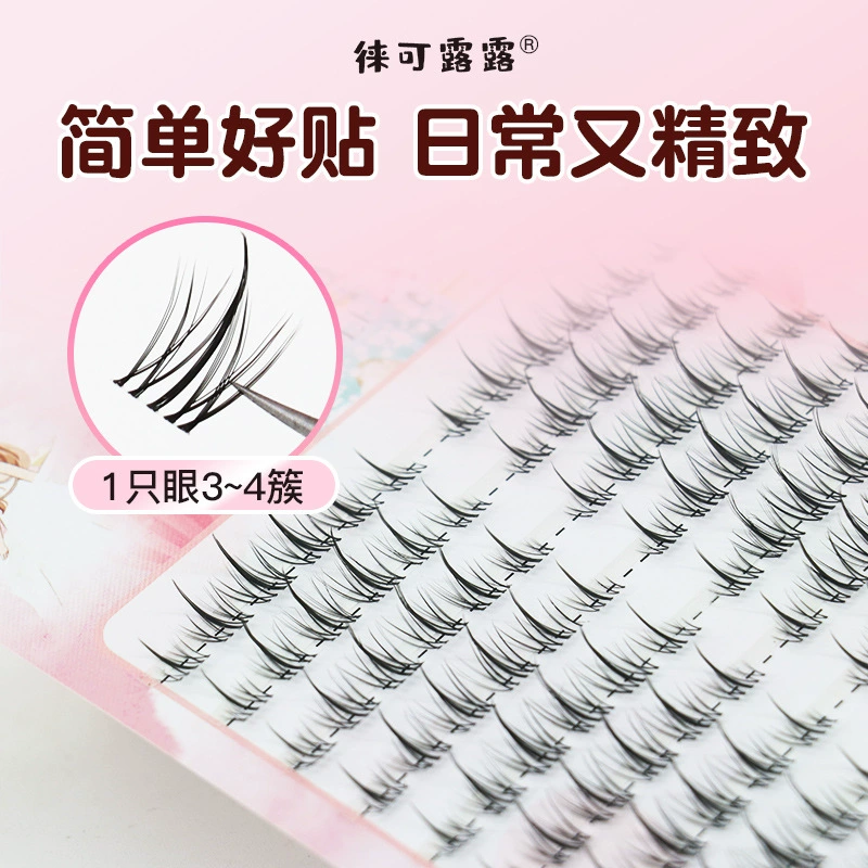 Transparent Stalk False Eyelashes, 10-Row Trays, Multi-Style Volume Clusters