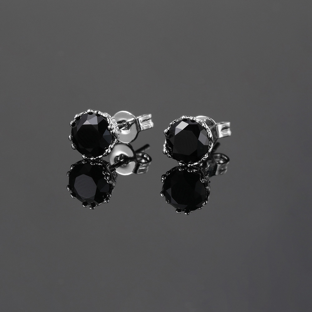 7g Weight Zircon Inlay Material 1 Pair Hip-hop Heart Shape Plating Inlay Copper Zircon Ear Studs
