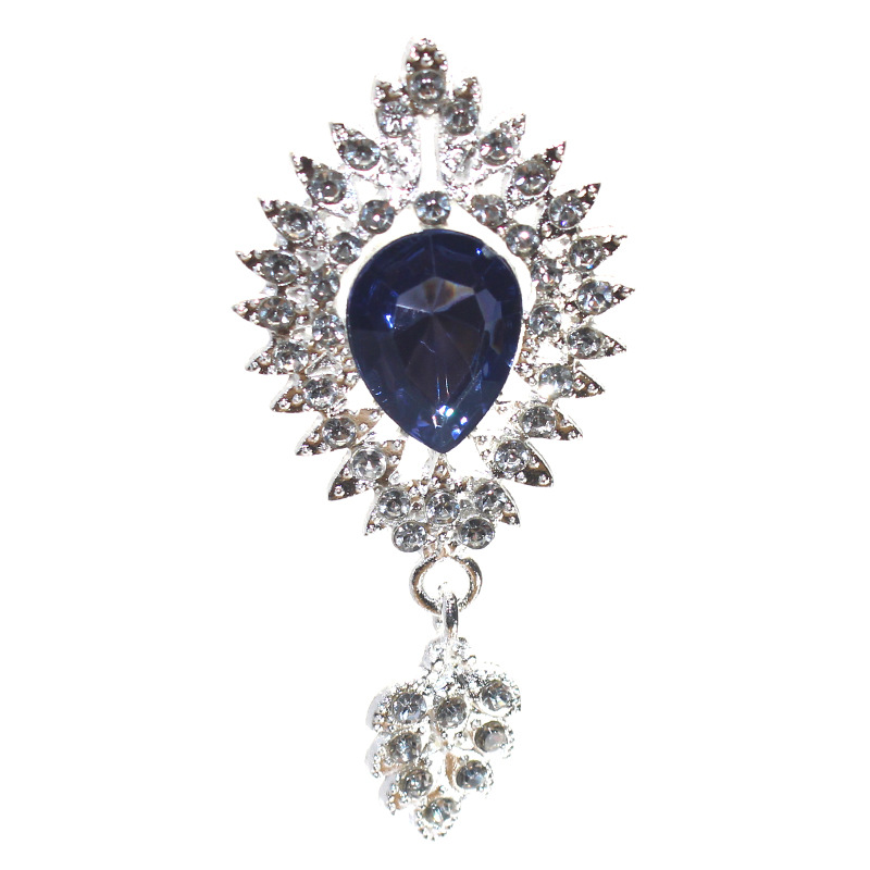 Nueva gota de agua colgante accesorios la joyería aleación puntiaguda gema inferior rhinestone plana material Decoración Ropa al por mayor