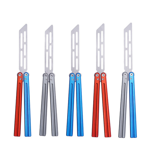 New Butterfly Practice Knife, Butterfly Comb, Aluminum Unsharpened Handle Folding Knife, Outdoor Training Tool, Wholesale