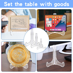 TY605-609 cross-border 3mm transparent acrylic mobile phone ball fruit plate multifunctional Simple Bracket base