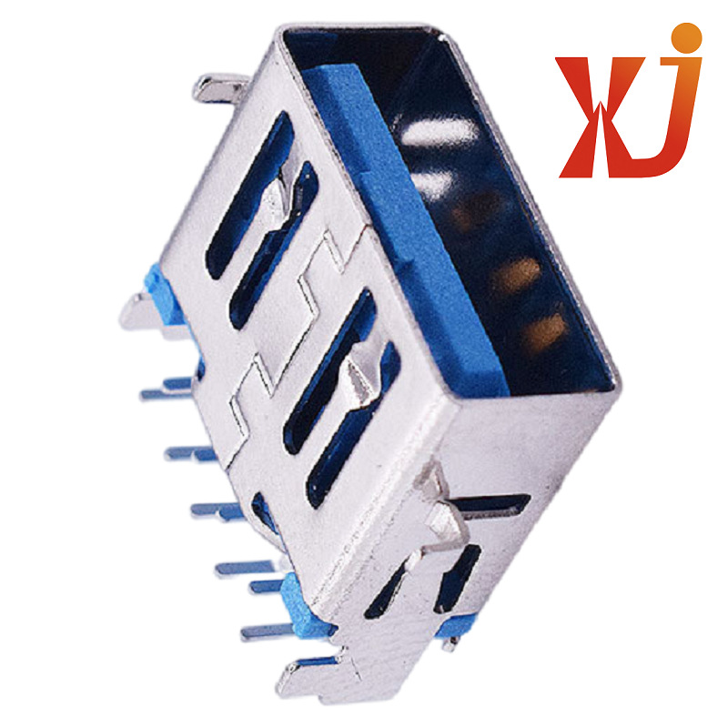 平边USB插口90度沉板  卧插usb3.0接口9p  移动快充USB连接器