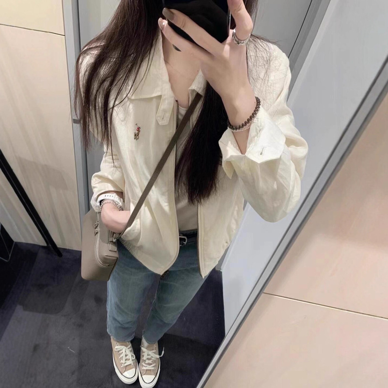 In-Stock Rl Laff Five-Color Vintage Style Jacket with Pony Embroidery Correct Version Jacket Linen Cotton Thin Jacket