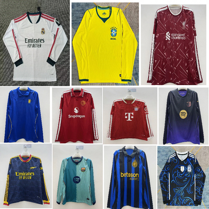 2627 Long-Sleeved Arsenal Manchester United Manchester City Miami Barcelona Real Madrid Paris Ac Liverpool Football Uniform Training Uniform 2627 Long-Sleeved Arsenal Manchester United Manchester City Miami Barcelona Real Madrid Paris Ac Liverpool Football Uniform Training Uniform