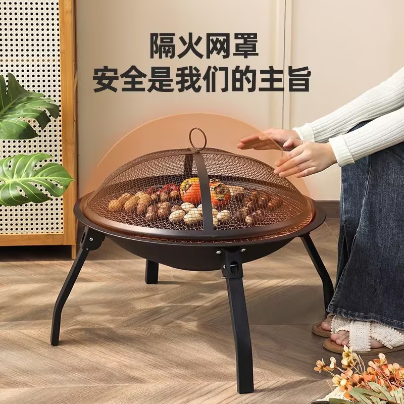 Juego completo de estufa para preparar té alrededor de la estufa, parrilla plegable para barbacoa, mesa portátil para barbacoa al aire libre, parrilla para barbacoa doméstica