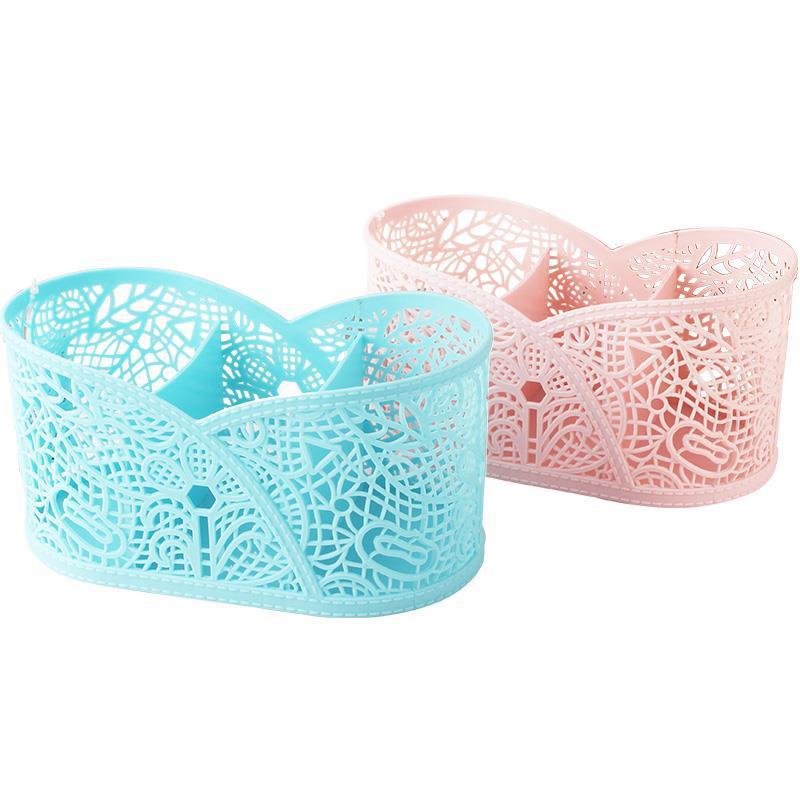 Cesta de almacenamiento de plástico creativo Baño de escritorio cosméticos organización cesta de almacenamiento cesta pequeña cesta caja de almacenamiento de cocina