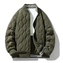 高端男士秋冬双面穿棉衣新款商务棒球领夹克休闲外套大码棉服外贸