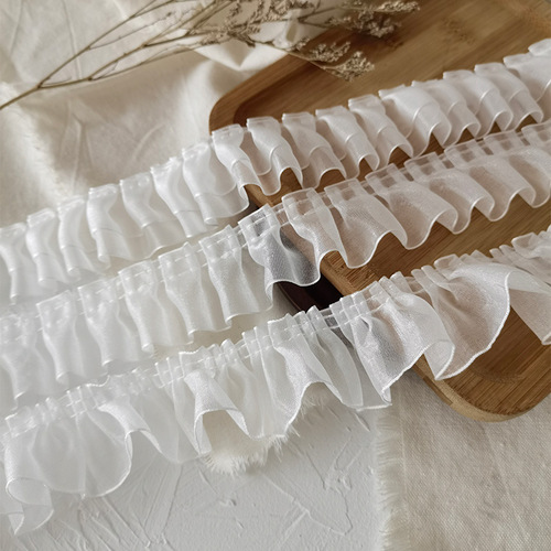 Lace accessories handmade diy mesh clothes baby clothes curtain clothing pleated decorative fabric skirt hem