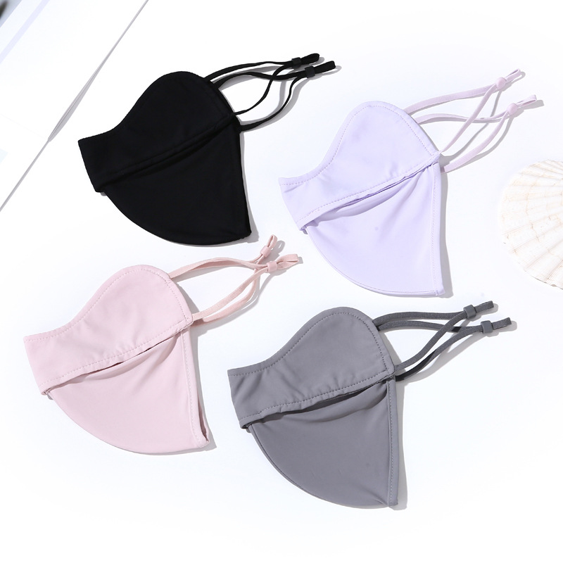 2024 verano nueva máscara solar transpirable de hielo para mujeres máscara solar UV de nylon