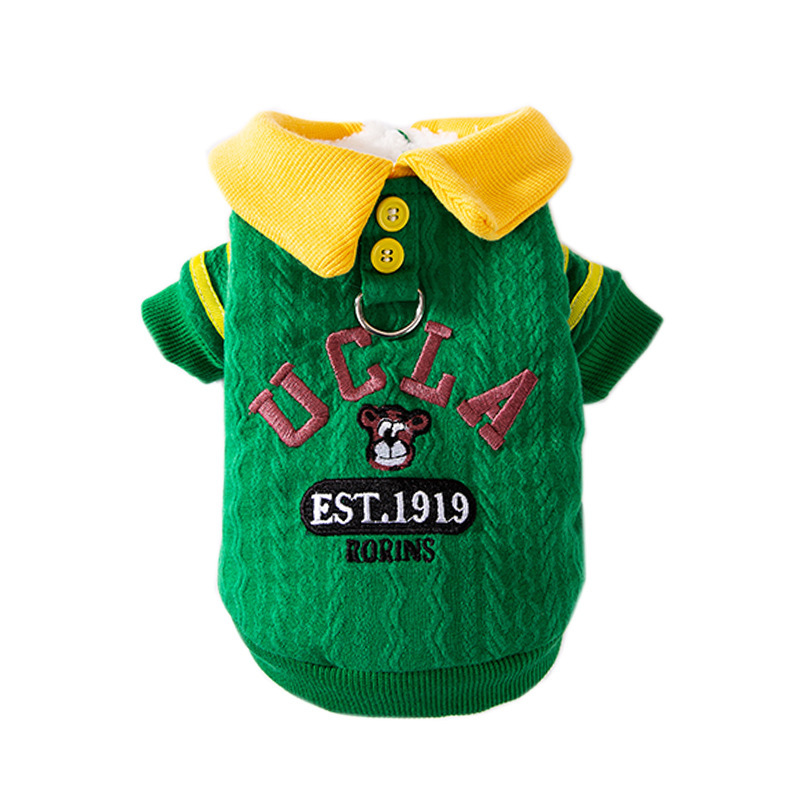 Gato otoño e invierno gato sin pelo suéter de polo de punto cálido grueso vellón para perros ropa de gato para perros pequeños y medianos