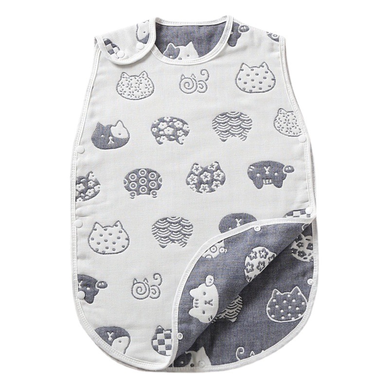 6-layer gauze baby sleeping bag sleeveless vest-type kick-proof quilt pure cotton non-fluorescent 40 combed encryption