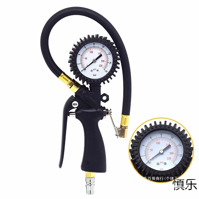 High-precision tire pressure gauge, small car tire inflator, tire inflation gun, car tire pressure gauge, digital display tire pressure gauge