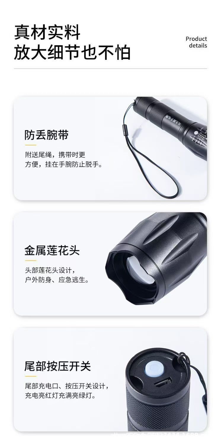 White, Blue, and Purple Three-Light Source Flashlight 395 Purple Light for Banknote Detection, Scorpion Catching, Jade Testing, Ultraviolet Curing, Blue Light for Night Fishing