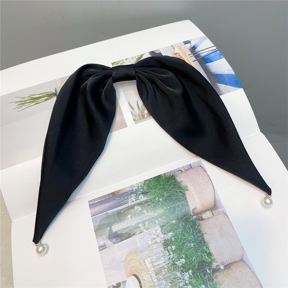 Korean Style satin bow pearl hairpinpicture10