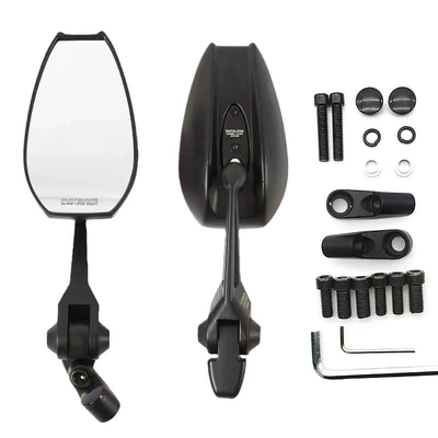 AOS4 anti-glare HD rearview mirror calf UQI No. 9 f90 electric car motorcycle universal reflector White Light (Motorcycle rearview mirror) - black-white-glass