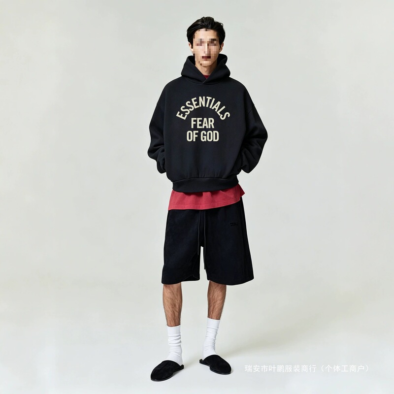 American niche fashion brand ESSENTIALS autumn and winter fleece-lined loose casual hooded sweatshirt for men and women, suitable for couples American niche fashion brand ESSENTIALS autumn and winter fleece-lined loose casual hooded sweatshirt for men and women, suitable for couples