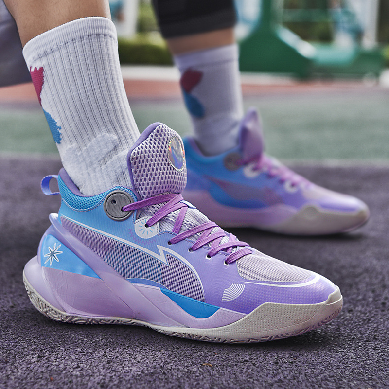 Basketball Shoes Men's and Women's Summer Mesh Breathable Shock Absorbing Soft Bottom sneaker Wear-resistant Sneakers Practical High-top Combat Boots Sports