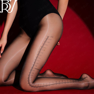 Printed Horse Oil Socks Sexy Letter Shiny Stockings 1D Large Size Erotic 960 Needle Women's Black Silk Pantyhose Silky Smooth