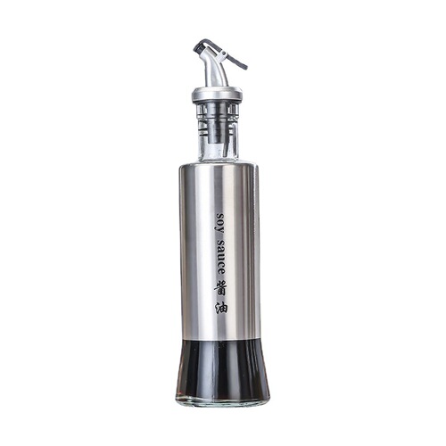 不锈钢油壶油瓶玻璃 油罐厨房家用调料盒调料瓶调味罐酱油醋壶