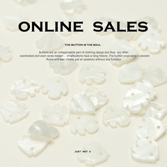 莫森 白色三角鱼仿贝纽扣简约针织衫毛衣扣子手工缝纫布艺装饰扣