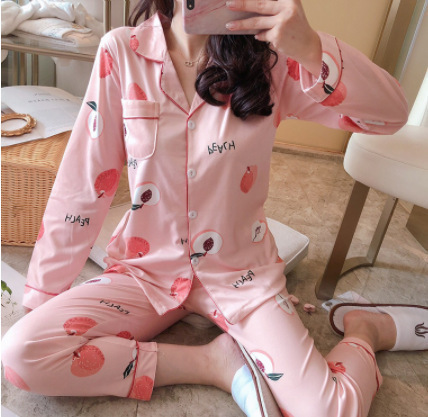 Pijamas de Primavera y Otoño para Mujer, Estilo 2025, Conjunto de Dos Piezas de Manga Larga, Talla Grande, Informal, Bonito, Conjunto para Estar en Casa en Otoño e Invierno