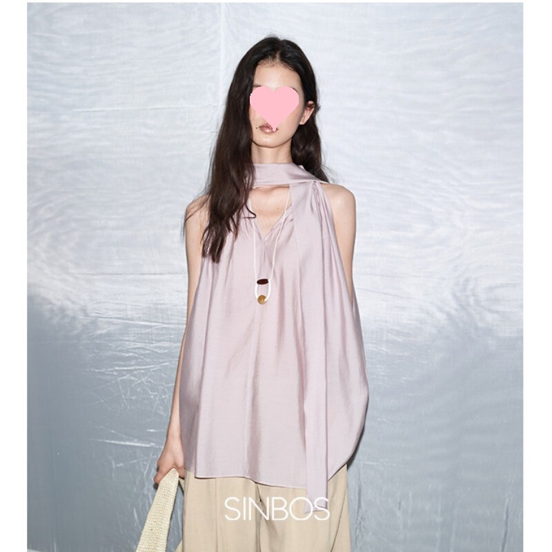 In Stock: Double-Sided Narrative Silk French A-Line Skin-Friendly Cut-Shoulder Two-Way Wear Women's T-Shirt, New Summer 2026 Model