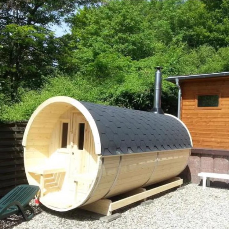 Casa de madera móvil tipo barril al aire libre Hotel Villa nueva línea china camping residencial campamento de vacaciones