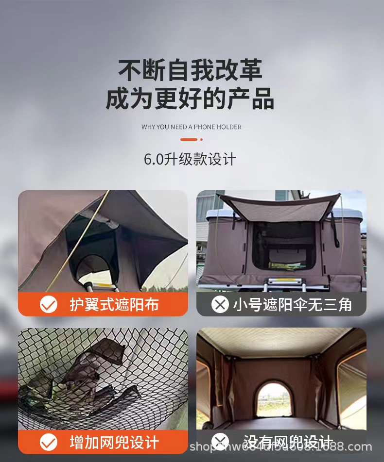 Automatic Pop-Up Car Roof Tent for Self-Driving Tours, Hard Shell Outdoor Sedan Pickup Suv Camping