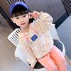 8515 Scales Smiling face Digital printing Pink blue Hooded Sweater suit Two piece set