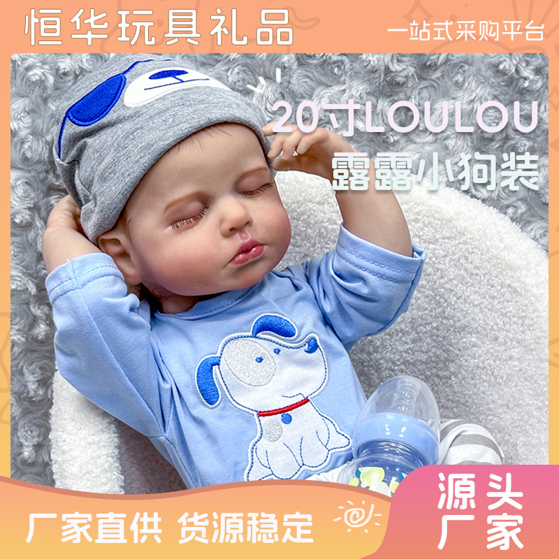 Bebés transfronterizos de 20 pulgadas muñecas de simulación exquisitas pintadas a mano 3D tacto de la piel reales muñecas renacidas al por mayor