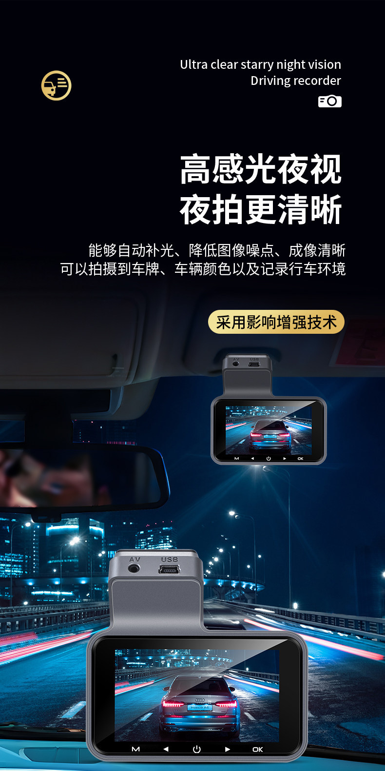 2026 New Model Car Dashcam, No Wiring Required, Dual Front and Rear Cameras, Remote 24-Hour Parking Monitoring