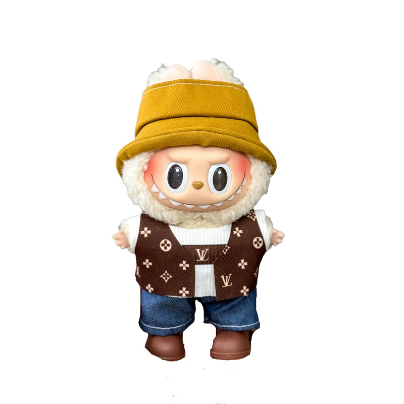 Labubu ラブブベビー服第一世代と第二世代 17 センチメートルビニール人形ペンダントぬいぐるみ服スーツスカート|undefined
