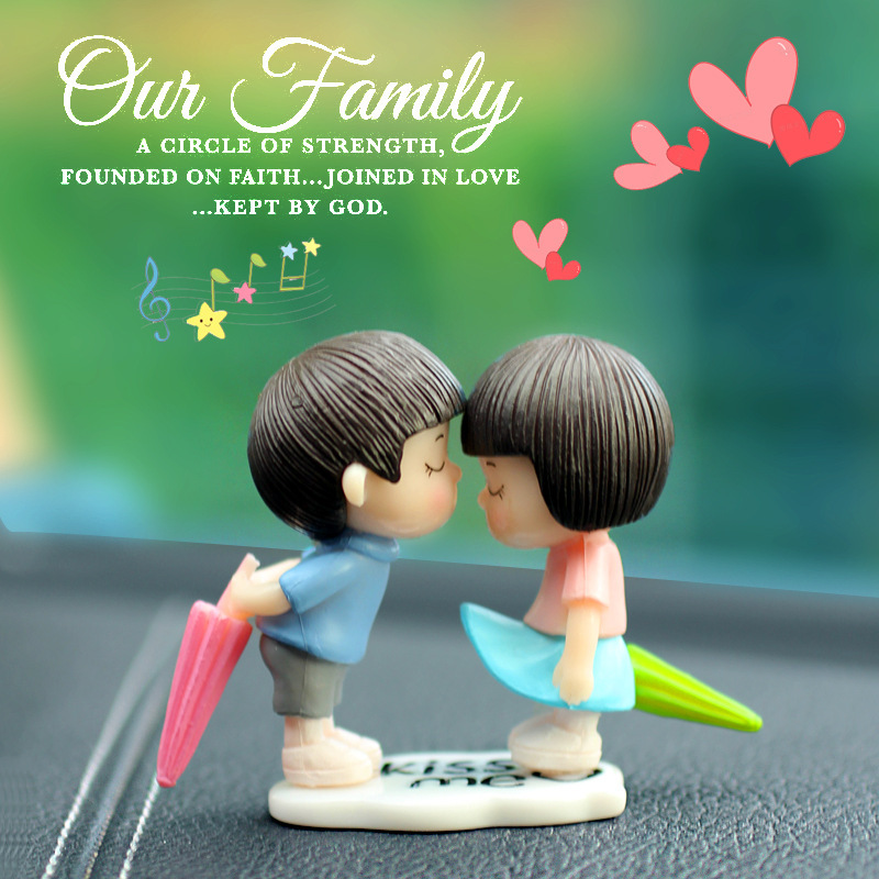 [Colección de adornos de pareja] Decoraciones de coche consola central de coche accesorios de coche lindo espejo retrovisor muñeca de dibujos animados