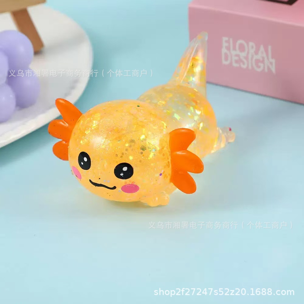 Laying down salamander [colorful orange]