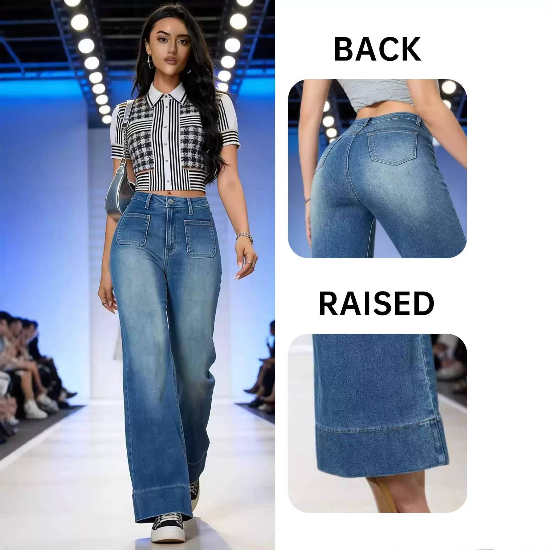 欧美跨境新款复古美式长款阔腿裤辣妹宽松牛仔裤女中腰直筒裤外贸