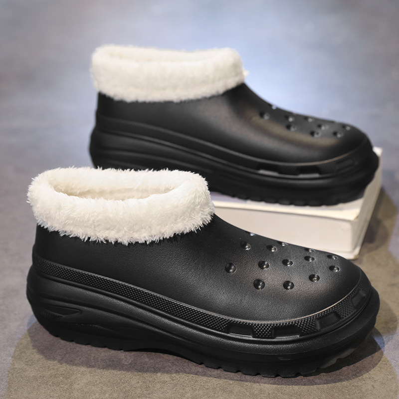 Men's Winter Cotton Slippers for Couples, Closed Heel, Plush Lining, Thickened for Warmth, Snow Boots, in Stock