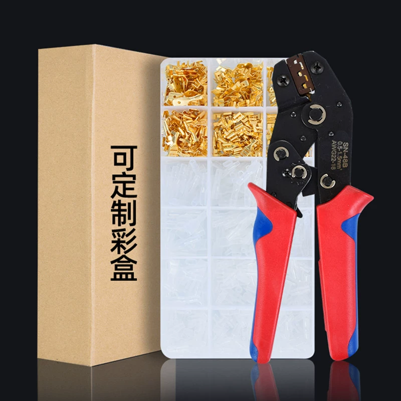 Клеммные обжимные клещи вставьте Пружинные обжимные клещи с храповым механизмом Изолированные Клещи для обжима клемм SN-48B костюм оптом