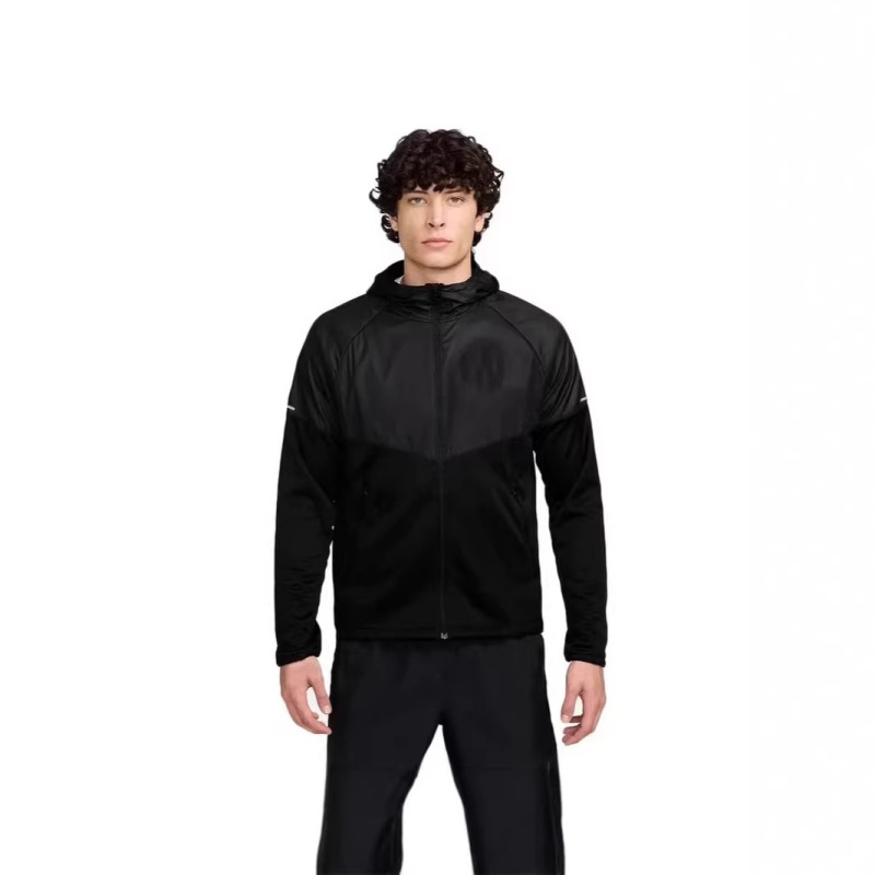 Sports Windbreaker Jacket for Men, Quick-Drying Reflective Woven and Knitted Jacket, Fitness, Sports, Running, Windproof