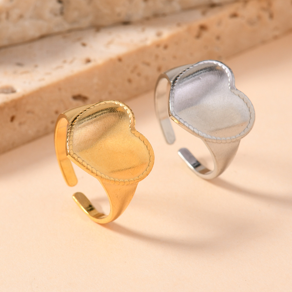 Europa y América simple anillo de acero inoxidable abierto ajustable presión de aceite amor anillo de acero de titanio joyas de moda pareja