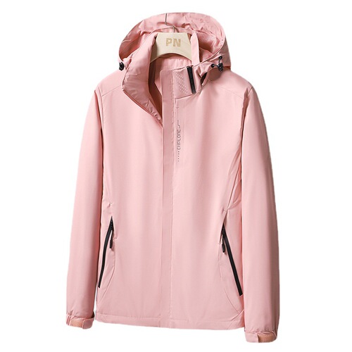 New Outdoor Windproof and Waterproof Jacket for Men and Women, Solid Color, Group Logo Printing, Bulk Sale
